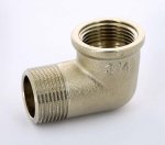 Угол резьбовой латунный Uni-Fitt 3/4"x3/4" ВН никелированный 611N3300