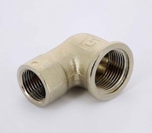 Угол резьбовой латунный Uni-Fitt 3/4x1/2" ВР никелированный 610N3200