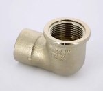 Угол резьбовой латунный Uni-Fitt 3/4x1/2" ВР никелированный 610N3200