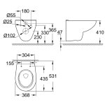 Унитаз подвесной GROHE Bau Ceramic безободковый 39427000