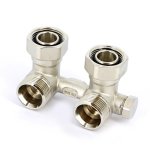 Узел радиаторный угловой Uni-Fitt 3/4" ВН ЕК с кранами и байпасом 191N3300