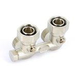 Узел радиаторный угловой Uni-Fitt 3/4" ВН ЕК с кранами и байпасом 191N3300