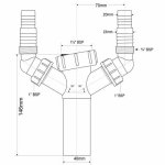 Вставка в сифон McAlpine TEE4 40 мм с двойным носиком TEE4
