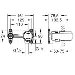 Встраиваемая часть GROHE Eurodisc Joy для однорычажного смесителя 23429000