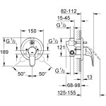 Встраиваемый смеситель для ванны GROHE Euroeco без душевого гарнитура хром 32747000