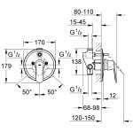 Встраиваемый смеситель для ванны GROHE Eurosmart Cosmopolitan без душевого гарнитура хром 32879000