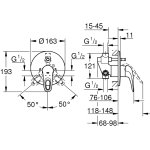 Встраиваемый смеситель для ванны GROHE Eurostyle без душевого гарнитура ручка с отверстием хром 33637003