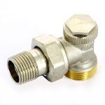 Вентиль обратный угловой Uni-Fitt THERMO 1/2" х 3/4" НР EK никелированный с разъёмным соединением 179N2300