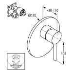 Внешняя часть смесителя для душа KLUDI Bozz черный матовый 386550576