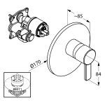 Внешняя часть смесителя для душа KLUDI Zenta 386550575