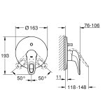 Внешняя часть смесителя для ванны GROHE Eurostyle душевого гарнитура белая луна 19506LS3