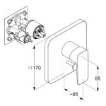 Внешняя часть смесителя для ванны и душа KLUDI Pure and Style без излива 406500575