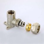 Водорозетка обжимная Uni-Fitt 20x3/4" ВР никелированная 670N7300
