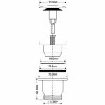 Выпуск для сифона McAlpine CWS70-CB 40-70 мм с кнопкой CWS70CB
