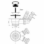 Выпуск для сифона McAlpine MRSKW2-WM с двумя носиками 40-70 мм MRSKW2WM