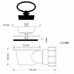 Выпуск для сифона McAlpine MRWW2E горизонтальный 32-70 мм с пробкой MRWW2E