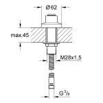 Вывод для ручного выдвижного душа GROHE 27151000