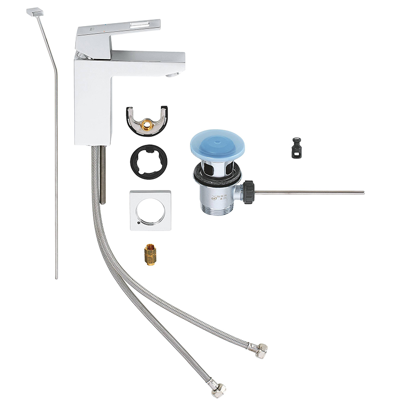 Смеситель для раковины GROHE Eurocube с донным клапаном S SIZE хром ...