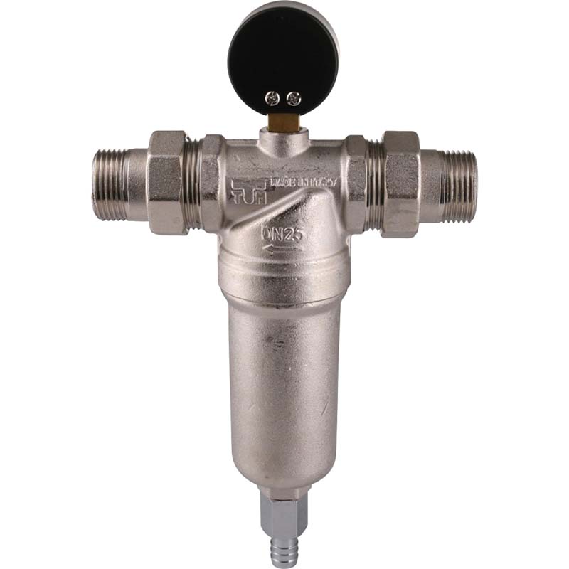 Фильтр Tiemme 3130N 1\" промывной латунный с манометром и сгонами ...