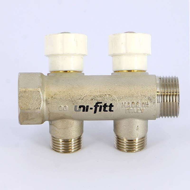 Коллектор Uni- Fitt с вентилями 3/4\"-3/4\" евроконус 2 выхода ...