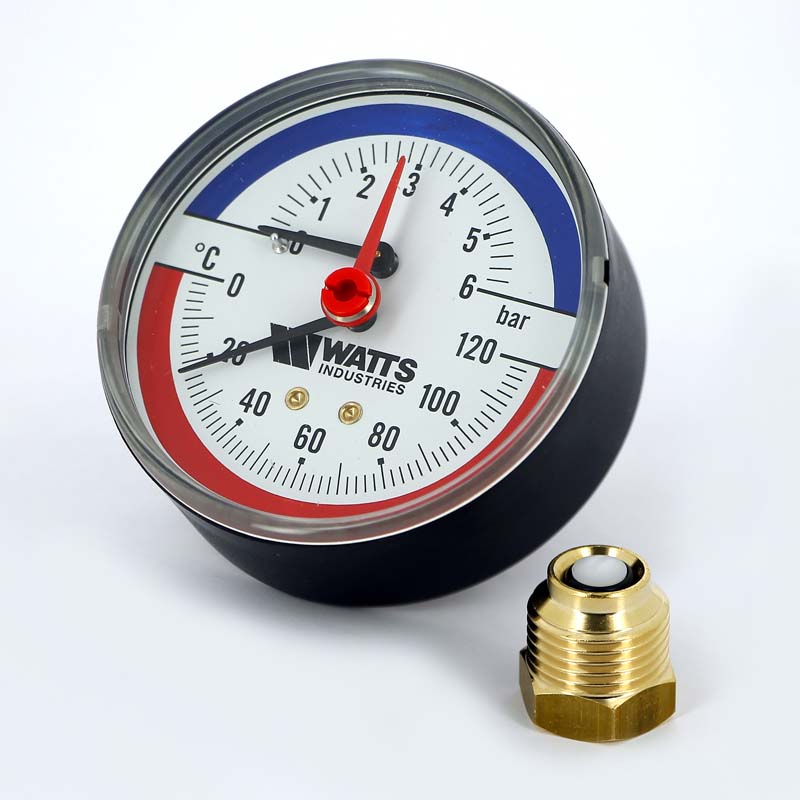 Термоманометр аксиальный Watts F+R 818 1/2\" 120C 6 бар - купить ...