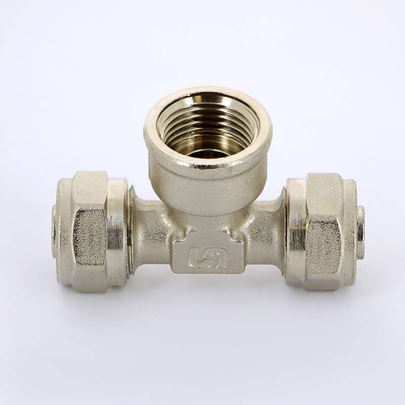 Тройник обжимной Uni-Fitt 16x1/2"x16 ВР никелированный - купить ...