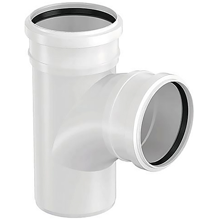 Тройник Uponor Decibel канализационный двухраструбный закругленный 110/ ...