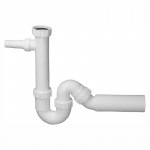 Сифон трубный McAlpine S образный 1"1/2 х 40 без выпуска с отводом и с носиком MRSK4