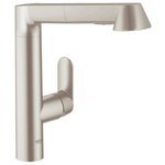 Смеситель для кухни GROHE K7 с выдвижным изливом суперсталь