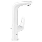 Смеситель для раковины GROHE Eurostyle с донным клапаном и высоким изливом L SIZE белая луна