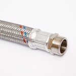 Гибкая подводка для воды Uni-Fitt 1" ВН 80 см угловая DN 25 нержавеющая сталь антивибрационная