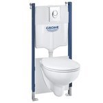 Инсталляция Grohe Solido с унитазом BAU кнопкой Skate Air хром и звукоизоляцией