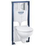 Инсталляция Grohe Solido Compact с унитазом Bau Ceramic кнопкой Skate Cosmopolitan и звукоизоляцией