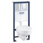 Инсталляция Grohe Solido Perfect с унитазом и кнопкой Skate Air хром