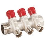 Коллектор с вентильными кранами Imperial 1"x1/2" 3 выхода