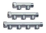 Коллектор хромированный FAR 1" (ВР-НР) 2 выхода 1/2" ВР (межосев. 50 мм)