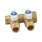 Коллектор Uni- Fitt латунный с кранами 3/4"-1/2" НР 2 выхода