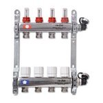 Коллекторная группа Uni- Fitt 1"-3/4" 6 выходов с расходомерами (нерж. сталь)