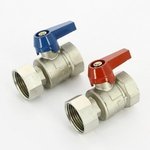 Комплект кранов шаровых Uni-Fitt 1"x3/4" с накидной гайкой и уплотнением 2 шт