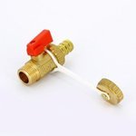 Кран шаровой Uni-Fitt 1/2"х3/4" НР сливной со штуцером и заглушкой флажок латунный