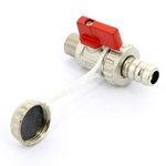 Кран шаровой Uni-Fitt 3/8"х3/4" НР сливной со штуцером и заглушкой флажок никелированный