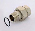 Муфта с накидной гайкой латунная Uni-Fitt 1/2" ВН с прокладкой O-ring никелированная