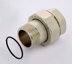 Муфта с накидной гайкой латунная Uni-Fitt 1" ВН с прокладкой O-ring никелированная
