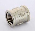 Муфта резьбовая латунная Uni-Fitt 1/2" ВР никелированная