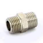 Ниппель резьбовой латунный Uni-Fitt 1/4" НР никелированный