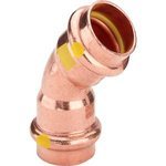 Отвод Viega Profipress G медный двухраструбный для газа 45* 42 мм