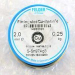 Припой мягкий FELDER №4 2мм 250гр на шпуле Cu-Rotin®4 Sn97Ag3