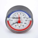 Термоманометр аксиальный  Watts F+R 818 1/2" 120C 10 бар