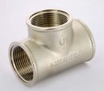 Тройник резьбовой латунный Uni-Fitt 1"1/4 ВР никелированный