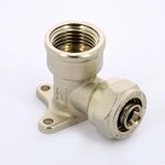 Водорозетка обжимная Uni-Fitt 16x1/2" ВР никелированная